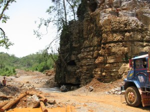 The quarry at Lumshnong. The stream, I was told, was one of the entrances to the Kotsati-Umlawan System (Photo: Shyam G Menon)