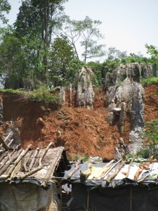 Limestone formations near the quarry in Lumshnong (Photo: Shyam G Menon)