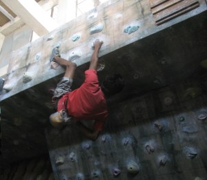 Vicky in the bouldering gym within the PMC wall (Photo: Shyam G Menon)