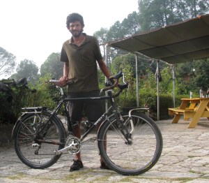 Ganesh Nayak with his bicycle at the NOLS India base in Ranikhet (Photo: Shyam G Menon)