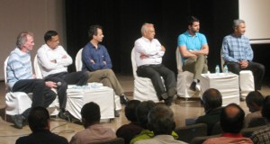 The Himalayan Club's panel discussion on Everest. From left: Lindsay Griffin, Umesh Zirpe, Dr Murad Lala, Harish Kapadia, Dawa Steven Sherpa and Divyesh Muni (Photo: Shyam G Menon)