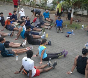 Runners on Marine Drive after the monthly Bandra-NCPA run (Photo: Latha Venkatraman)