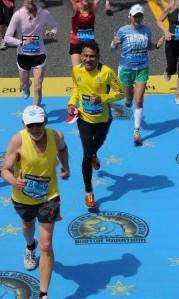 Bhasker (center) at the 2014 Boston Marathon (Photo: courtesy Bhasker) 