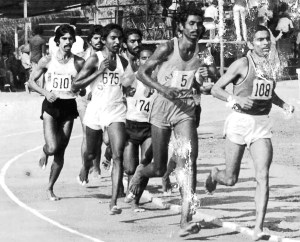 From an old race; Savio at far left, the late Shivnath Singh at far right (Photo: by arrangement)