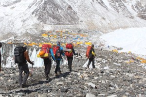 Reaching EBC (Photo: courtesy Love Raj Singh Dharmshaktu)