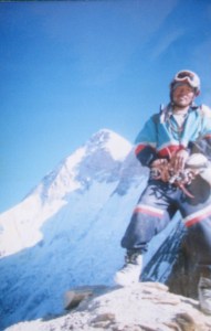 Bodh on Longstaff Col; seen behind is Nanda Devi main summit (Photo: by arrangement)
