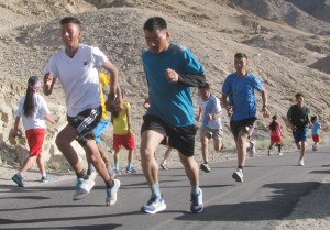 From the training session near Shanti Stupa, Leh (Photo: Shyam G Menon)