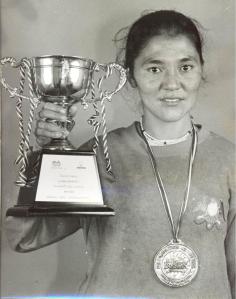 Rigzen Angmo after winning the 1995 Bangkok Marathon (photo: by arrangement).