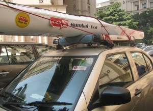 The kayak on top of the car (Photo: Shyam G Menon)