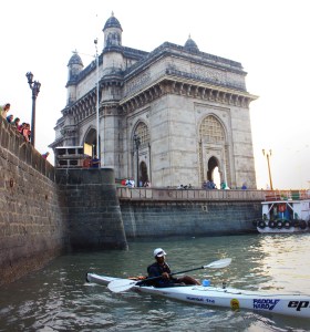 Kaustubh casting off from near the Gateway of India, Mumbai (Photo: courtesy Kaustubh Khade)