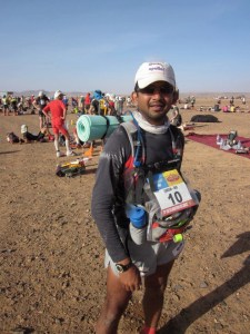 Girish,during the Marathon des Sables in the Sahara (Photo: courtesy Girish Mallya)
