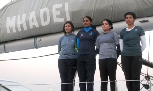 From left: Sub Lieutenant Payal Gupta, Lieutenant P. Swathi, Lieutenant Pratibha Jamwal and Lieutenant Commander Vartika Joshi (Photo: Shyam G Menon) 