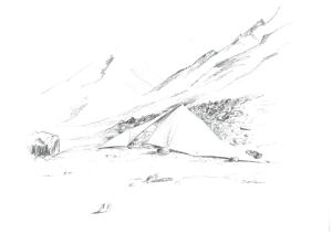 Kitchen tent, from a trip in Ladakh years ago (Illustration: courtesy Shantanu Pandit)