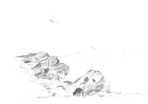A scene from Ladakh (Illustration: Shantanu Pandit)