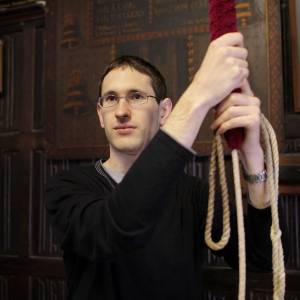 Philip in the ringing room of the 12 bell-tower in Cambridge, UK (Photo: courtesy Philip Earis)