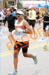 Ramesh at the 2009 Boston Marathon (Photo: courtesy Ramesh Kanjilimadhom)