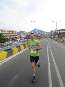 Philip running the Vasai-Virar Mayor's Marathon (VVMM) near Mumbai (Photo: courtesy Philip Earis)