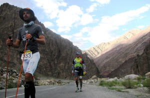 Jovica and Grant on the road to Rumtse (Photo: Shyam G Menon)