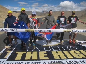 Grant, Jovica and their support crew at the finish line (Photo: Shyam G Menon)
