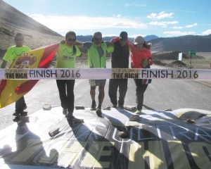 Mark and his crew reach the finish line in Dibrung (Photo: Shyam G Menon)