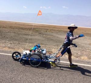 Grant, during Badwater 146 mile solo, self supported crossing he did in the days after the 2016 edition of La Ultra (Photo: courtesy Grant Maughan)