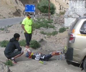 Grant rests for a while (Photo: Shyam G Menon)