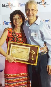 Pervin and Kushru at a Mumbai Road Runners (MRR) awards function (Photo: courtesy Pervin) 