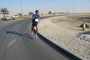 Idris; running in the Middle East.